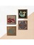 Yaşam Çiçeği, Şahmeran, Nar Ahşap Çerçeveli Taş Duvar Tablosu 4’lü Set – 25x25 cm Dekoratif Modern Sanat – Ev ve Ofis Dekoru |W4-769| 5