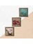 Stone Van Gogh Badem Ağacı, Kelebekli Çiçek, Nar Ahşap Çerçeveli Taş Duvar Tablosu 3’lü Set – 25x25 cm Dekoratif Modern Sanat – Ev ve Ofis Dekoru |W3-1216| 5