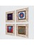 Yaşam Çiçeği, Nazar, Hayat Ağacı, Fil Taş Duvar Tablosu Çerçeveli Duvar Dekoru 4 Parça Tablo Seti Wall Art T4-1166 2