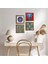 Nazar, Hayat Ağacı, Fil, Yaşam Çiçeği Taş Duvar Tablosu Ahşap Çerçeveli Duvar Dekoru 4 Parça Tablo Seti Wall Art W4-895 1