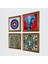 Nazar, Hayat Ağacı, Fil, Yaşam Çiçeği Taş Duvar Tablosu Ahşap Çerçeveli Duvar Dekoru 4 Parça Tablo Seti Wall Art W4-895 2