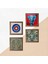 Nazar, Hayat Ağacı, Fil, Yaşam Çiçeği Taş Duvar Tablosu Ahşap Çerçeveli Duvar Dekoru 4 Parça Tablo Seti Wall Art W4-895 5
