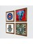 Stone Nazar, Hayat Ağacı, Fil, Fatma Ana Eli (Hamsa) Ahşap Çerçeveli Taş Duvar Tablosu 4’lü Set – 25x25 cm Dekoratif Modern Sanat – Ev ve Ofis Dekoru |W4-913| 2