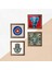 Stone Nazar, Hayat Ağacı, Fil, Fatma Ana Eli (Hamsa) Ahşap Çerçeveli Taş Duvar Tablosu 4’lü Set – 25x25 cm Dekoratif Modern Sanat – Ev ve Ofis Dekoru |W4-913| 5