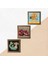 Van Gogh On İki Ayçiçekli Vazo, Şahmeran, Nar Ahşap Çerçeveli Taş Duvar Tablosu 3’lü Set – 25x25 cm Dekoratif Modern Sanat – Ev ve Ofis Dekoru |W3-1026| 5