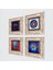 Nazar, Fil, Hayat Ağacı Çerçeveli Taş Duvar Tablosu 4’lü Set - Dekoratif Modern Sanat, Ev ve Ofis Dekoru |TK4-1148| 2