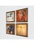Picasso, Leonardo da Vinci Taş Duvar Tablosu Ahşap Çerçeveli Duvar Dekoru 4 Parça Tablo Seti Wall Art W4-969 2