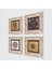 Nazar, Yaşam Çiçeği Çerçeveli Taş Duvar Tablosu 4’lü Set - Dekoratif Modern Sanat, Ev ve Ofis Dekoru |TK4-1488| 2