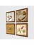 Stone Nas Suresi, Lale, Vav, İlk Ayet 'Oku' Ahşap Çerçeveli Taş Duvar Tablosu 4’lü Set – 25x25 cm Dekoratif Modern Sanat – Ev ve Ofis Dekoru |W4-935| 2