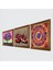 Mandala, Hayat Ağacı, Nar Taş Duvar Tablosu Ahşap Çerçeveli Duvar Dekoru 3 Parça Tablo Seti Wall Art W3-1060 2