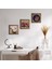 Tavus Kuşu, Kelebekli Çiçek, Nar Taş Duvar Tablosu Ahşap Çerçeveli Duvar Dekoru 3 Parça Tablo Seti Wall Art W3-1248 1
