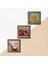 Lotus Çiçeği, Kelebekli Çiçek, Nar Ahşap Çerçeveli Taş Duvar Tablosu 3’lü Set – 25x25 cm Dekoratif Modern Sanat – Ev ve Ofis Dekoru |W3-1249| 5