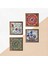 Mandala, Lale, Çini Sanatı Yelkenli Gemi Taş Duvar Tablosu Ahşap Çerçeveli Duvar Dekoru 4 Parça Tablo Seti Wall Art W4-962 5