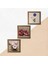 Ebru Sanatı, Kelebekli Çiçek, Nar Taş Duvar Tablosu Ahşap Çerçeveli Duvar Dekoru 3 Parça Tablo Seti Wall Art W3-1237 5
