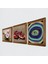 Nazar, Kelebekli Çiçek, Nar Taş Duvar Tablosu Ahşap Çerçeveli Duvar Dekoru 3 Parça Tablo Seti Wall Art W3-1252 2