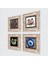 Nazar, Yaşam Çiçeği, Şahmeran Çerçeveli Taş Duvar Tablosu 4’lü Set - Dekoratif Modern Sanat, Ev ve Ofis Dekoru |TK4-1523| 2