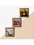 Leonardo da Vinci Mona Lisa, Kelebekli Çiçek, Nar Ahşap Çerçeveli Taş Duvar Tablosu 3’lü Set – 25x25 cm Dekoratif Modern Sanat – Ev ve Ofis Dekoru |W3-1206| 5