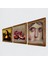 Çingene Kızı Mozaiği, Leonardo da Vinci Mona Lisa, Nar Ahşap Çerçeveli Taş Duvar Tablosu 3’lü Set – 25x25 cm Dekoratif Modern Sanat – Ev ve Ofis Dekoru |W3-1412| 2