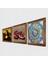 Mandala, Leonardo da Vinci Mona Lisa, Nar Ahşap Çerçeveli Taş Duvar Tablosu 3’lü Set – 25x25 cm Dekoratif Modern Sanat – Ev ve Ofis Dekoru |W3-1435| 2