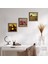 Claude Monet Gelincikler, Leonardo da Vinci Mona Lisa, Nar Ahşap Çerçeveli Taş Duvar Tablosu 3’lü Set – 25x25 cm Dekoratif Modern Sanat – Ev ve Ofis Dekoru |W3-1443| 1