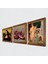 İki Müzisyen Kız Tablosu, Leonardo da Vinci Mona Lisa, Nar Taş Duvar Tablosu Ahşap Çerçeveli Duvar Dekoru 3 Parça Tablo Seti Wall Art W3-1402 2