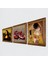 Gustav Klimt Öpücük, Leonardo da Vinci Mona Lisa, Nar Taş Duvar Tablosu Ahşap Çerçeveli Duvar Dekoru 3 Parça Tablo Seti Wall Art W3-1406 2