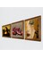 Gustav Klimt Altın Gözyaşları, Da Vinci Mona Lisa, Nar Ahşap Çerçeveli Taş Duvar Tablosu 3’lü Set – 25x25 cm Dekoratif Modern Sanat – Ev ve Ofis Dekoru |W3-1408| 2