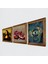 Nazar, Leonardo da Vinci Mona Lisa, Nar Taş Duvar Tablosu Ahşap Çerçeveli Duvar Dekoru 3 Parça Tablo Seti Wall Art W3-1433 2