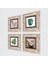 Gül, Yaprak, Kelebekli Çiçek Taş Duvar Tablosu Çerçeveli Duvar Dekoru 4 Parça Tablo Seti Wall Art T4-1879 2