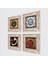 Vav, Nazar, Bereket Duası, Çini Sanatı Taş Duvar Tablosu Çerçeveli Duvar Dekoru 4 Parça Tablo Seti Wall Art T4-218 2