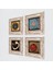 Yaşam Çiçeği, Vav, Nazar, Bereket Duası Taş Duvar Tablosu Çerçeveli Duvar Dekoru 4 Parça Tablo Seti Wall Art T4-220 2