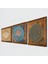 Yaşam Çiçeği, Lotus Çiçeği Ahşap Çerçeveli Taş Duvar Tablosu 3’lü Set – 25x25 cm Dekoratif Modern Sanat – Ev ve Ofis Dekoru |W3-526| 2