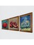 Stone Van Gogh Auvers'deki Kilise, Nar Ahşap Çerçeveli Taş Duvar Tablosu 3’lü Set – 25x25 cm Dekoratif Modern Sanat – Ev ve Ofis Dekoru |W3-841| 2