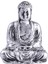 Meditasyon Buda Heykeli Heykelcik, Ev Bahçe Için Sıkıntılı Gümüş (Yurt Dışından) 1
