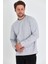 Erkek Gri Çift Bisiklet Yaka Standart Rahat Kesim Sweatshirt 1