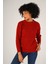 Kadın Kırmızı Saç Yürütme Bisiklet Yaka Yün Kazak TRIST-6151 1