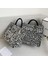 Balıksırtı Vintage Kadınlar Tuval Dalga Balıksırtı Omuz Alışveriş Çantası Rahat Bayanlar Büyük Kapasiteli Leopar Zebra Desen Tote Çanta (Yurt Dışından) 3