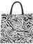 Zebra Vintage Kadınlar Tuval Dalga Balıksırtı Omuz Alışveriş Çantası Rahat Bayanlar Büyük Kapasiteli Leopar Zebra Desen Tote Çanta (Yurt Dışından) 1