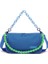 Açık Mavi Doku Omuz Çantası Fermuarlı Crossbody Çanta Moda Zincir Örgü Floresan Renk Çanta Moda Yeni Halat Zincir Omuz Çantası (Yurt Dışından) 1