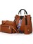 Kırmızı 4 In 1 Kadın Omuz Crossbody Çanta Kompozit Çanta Kadınlar Için Pu Deri Tasarımcı Çanta Büyük Kapasiteli Bayan Alışveriş Çantası (Yurt Dışından) 3