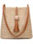 Kahverengi Kadın Hasır Çanta Bohemian Rattan Plaj Çantası El Yapımı Örme Crossbody Kova Çantaları Yaz Püskül Plaj Çantası (Yurt Dışından) 3