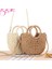 Haki-1 Gusure El Yapımı Yarım Yuvarlak Rattan Dokuma Hasır Crossbody Çanta Yaz Plaj Kadın Messenger Omuz Çantaları Kızlar Küçük Çanta (Yurt Dışından) 1