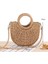 Haki-1 Gusure El Yapımı Yarım Yuvarlak Rattan Dokuma Hasır Crossbody Çanta Yaz Plaj Kadın Messenger Omuz Çantaları Kızlar Küçük Çanta (Yurt Dışından) 2