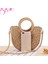 Haki-1 Gusure El Yapımı Yarım Yuvarlak Rattan Dokuma Hasır Crossbody Çanta Yaz Plaj Kadın Messenger Omuz Çantaları Kızlar Küçük Çanta (Yurt Dışından) 5