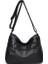 Siyah Style1 Yogodlns Vintage Omuz Kadın Çantası Yıkanmış Pu Deri Crossbody Çanta Işlevli Messenger Çanta Büyük Kapasiteli Bayan Çanta (Yurt Dışından) 1