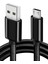 Siyah Sağlam Micro USB Girişli Telefonlara Hasır Micro Hızlı Şarj Aleti Kablosu Şarz Veri Aktarım Kablo Android Uyumlu 2