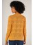 Kadın Sarı Pon Pon Desenli Ajurlu Bisiklet Yaka %100 Pamuk Kazak TRIST-6153 3