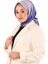 Saks Lila Geometrik Desen Twill İpek Eşarp 2