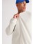 Erkek Bej Standart Fit Normal Kesim Içi Polarlı 3 Iplik Kolej Yaka Pamuklu Sweatshirt Ceket 3