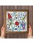 Çini Sanatı Lale Taş Duvar Tablosu Ahşap Çerçeveli Duvar Dekoru Wall Art 25x25cm W1-185 4